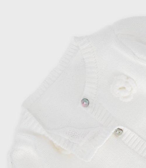 Chaleco recién nacida con flores 0 meses / Blanco