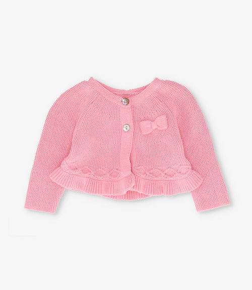 Chaleco recién nacida con lazo y vuelos 0 meses / Rosado