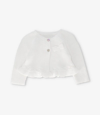 Chaleco recién nacida con lazo y vuelos 0 meses / Crudo