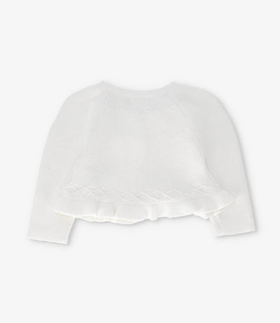 Chaleco recién nacida con lazo y vuelos 0 meses / Crudo