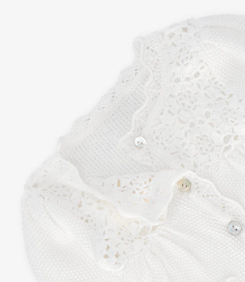 Chaleco recién nacida tejido 0 meses / Crudo