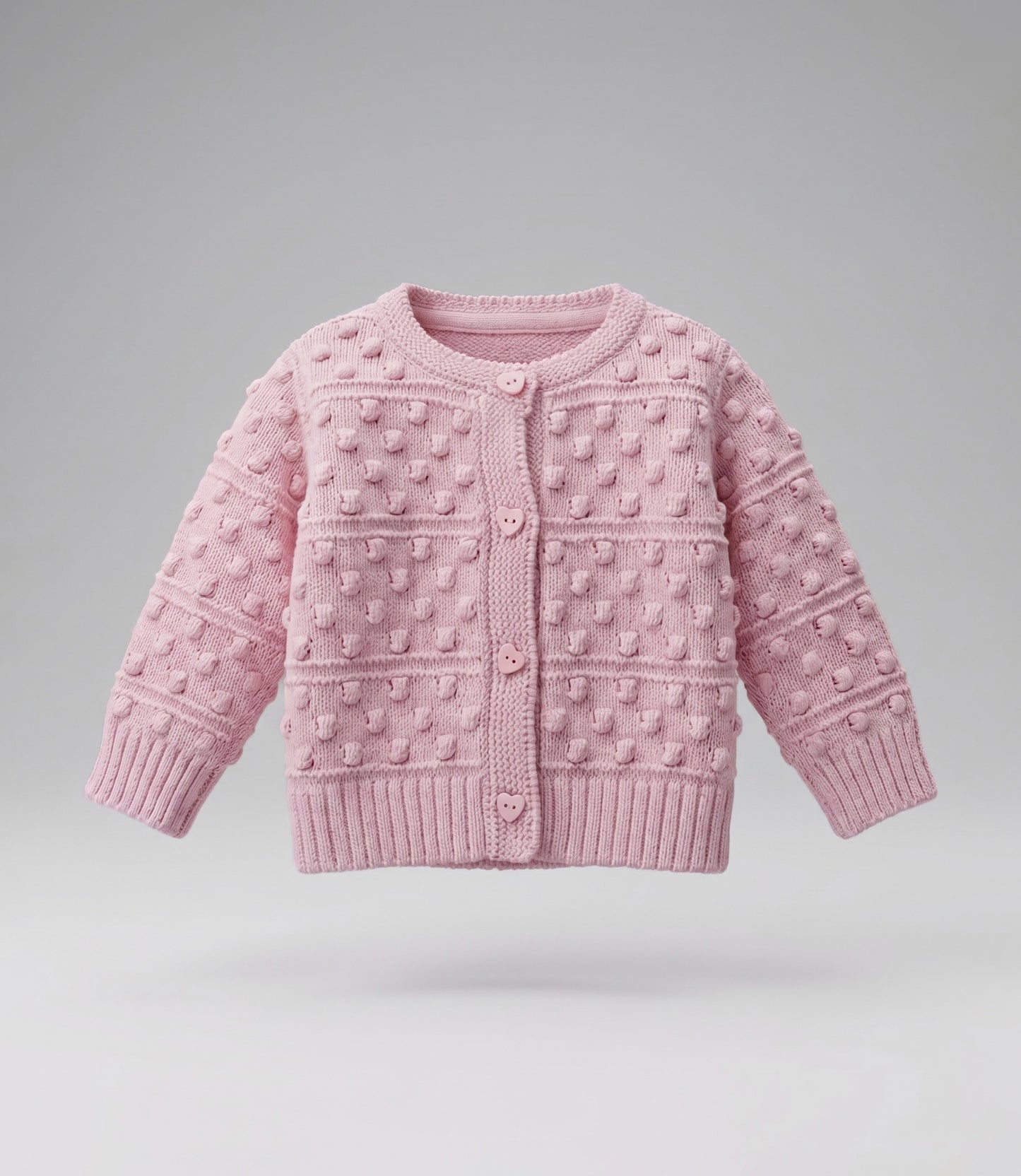 Chaleco recién nacida cardigan con puntos 0 meses / Rosado