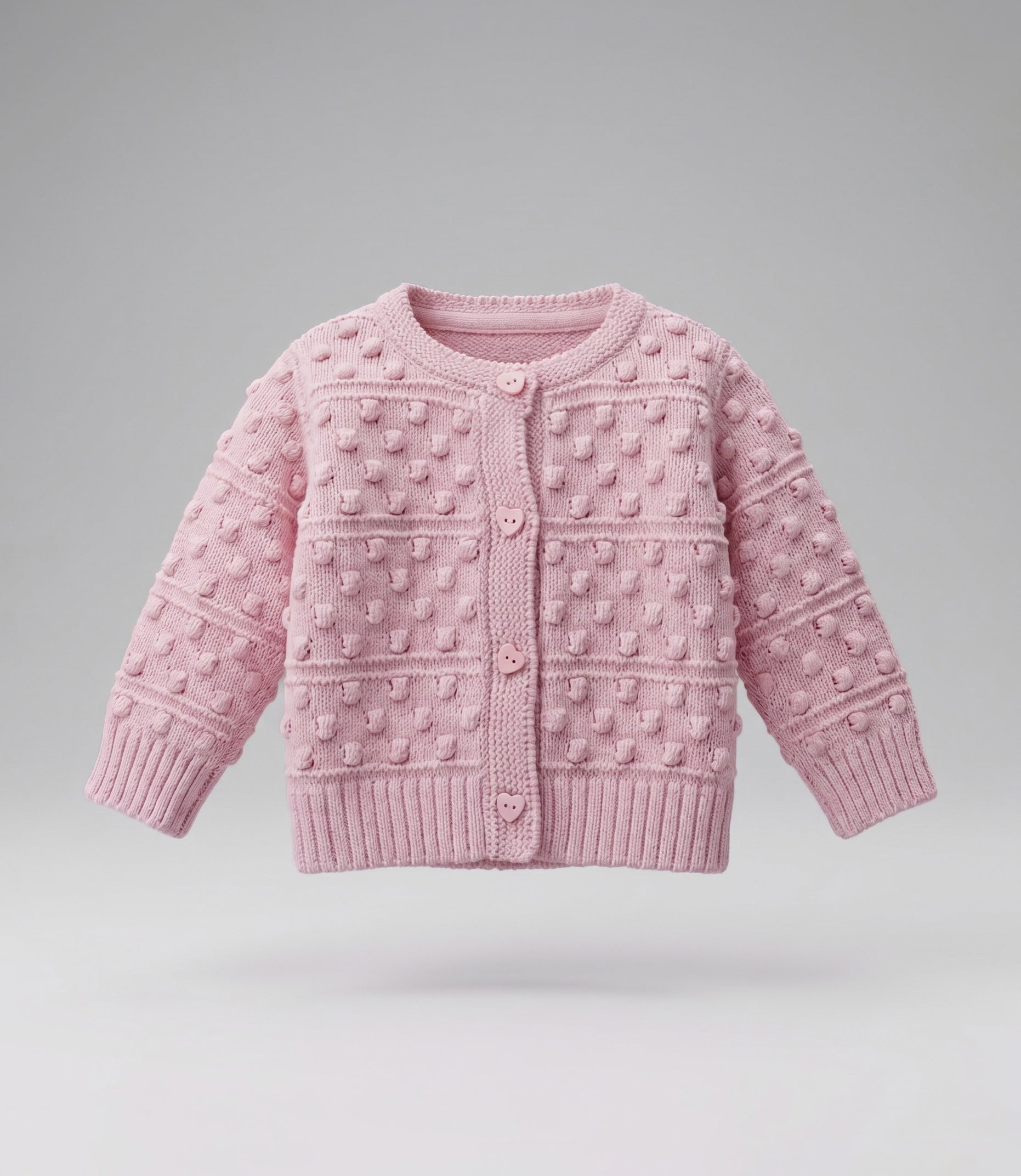Chaleco recién nacida cardigan con puntos 0 meses / Rosado