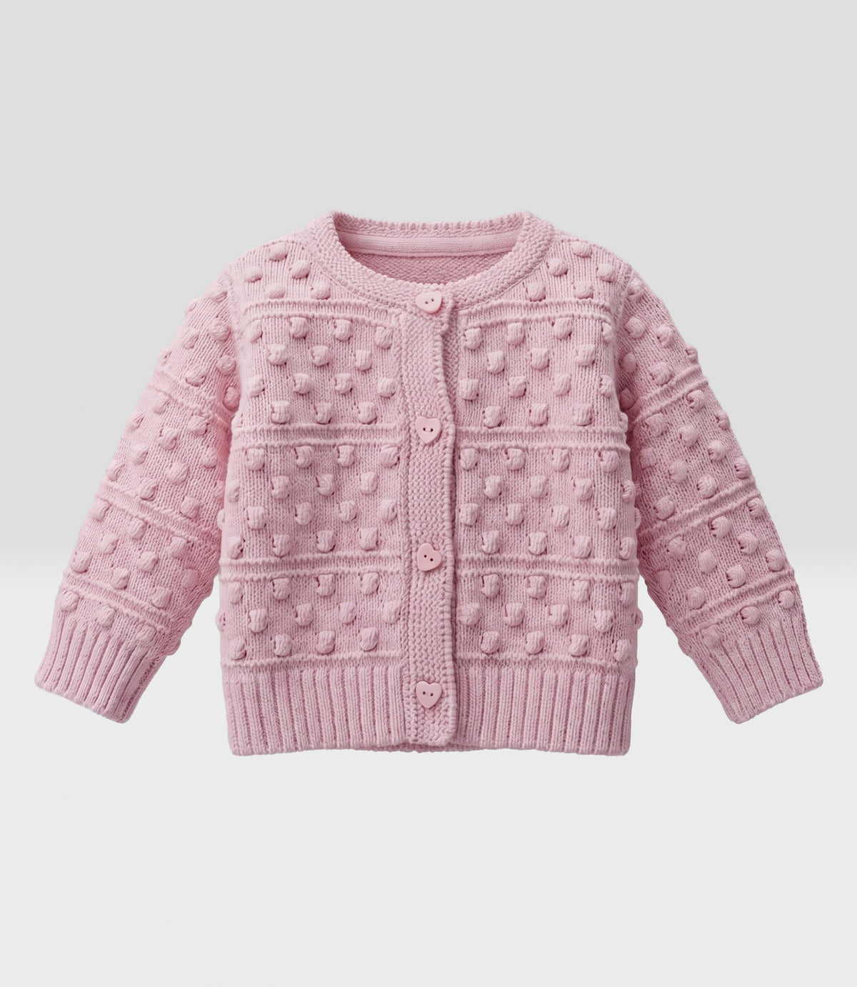 Chaleco recién nacida cardigan con puntos 0 meses / Rosado