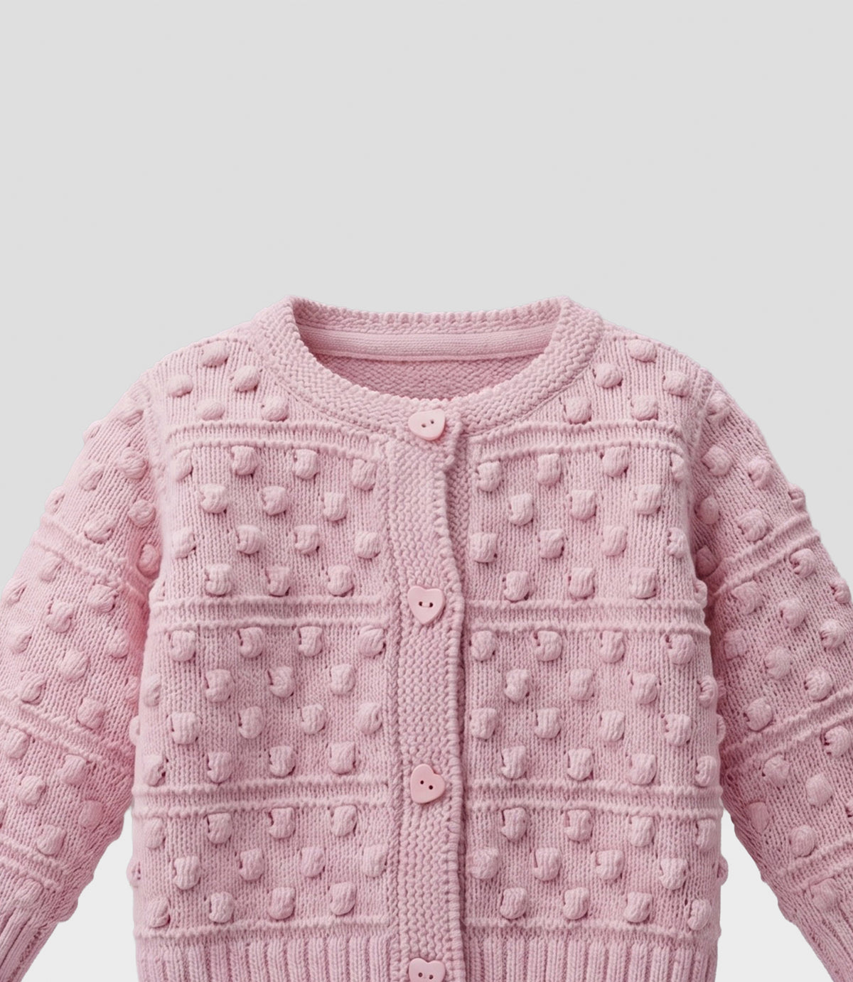 Chaleco recién nacida cardigan con puntos 0 meses / Rosado