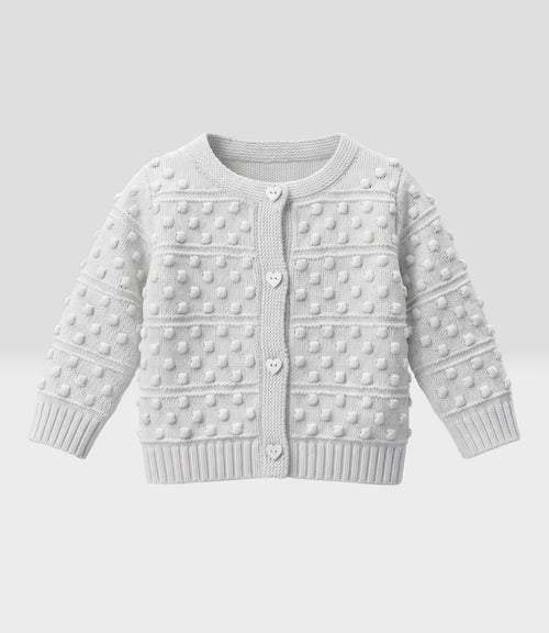 Chaleco recién nacida cardigan con puntos 0 meses / Crudo