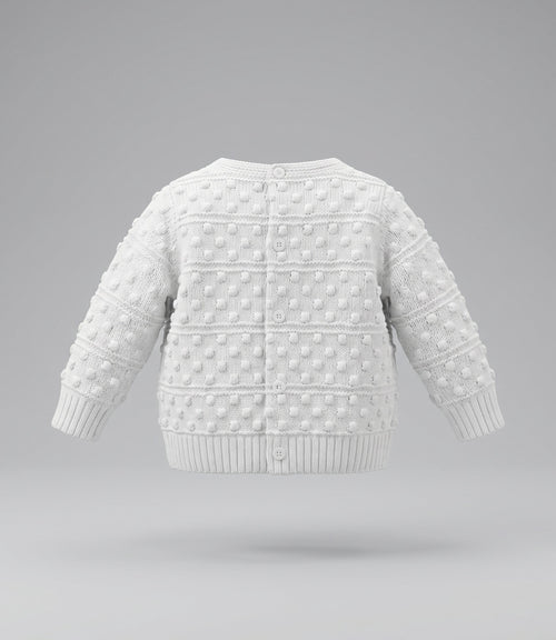 Chaleco recién nacida cardigan con puntos 0 meses / Crudo