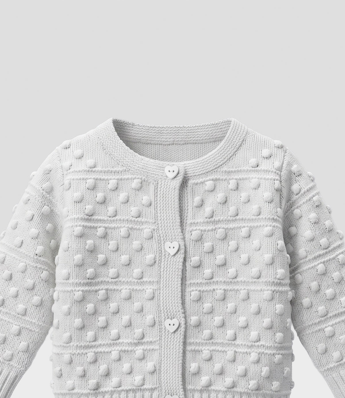 Chaleco recién nacida cardigan con puntos 0 meses / Crudo