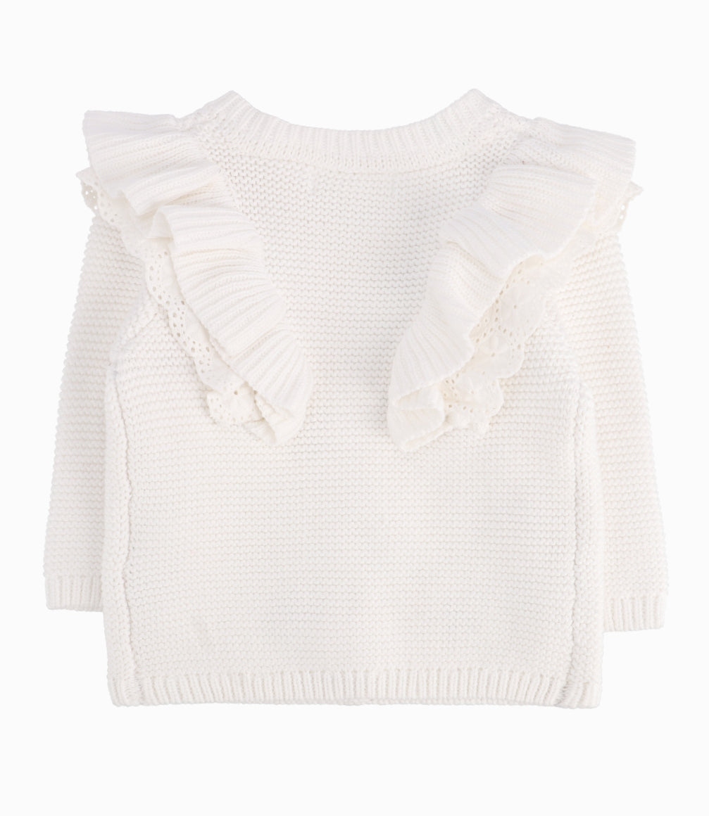 Chaleco Recién Nacida Con Flores Bordadas