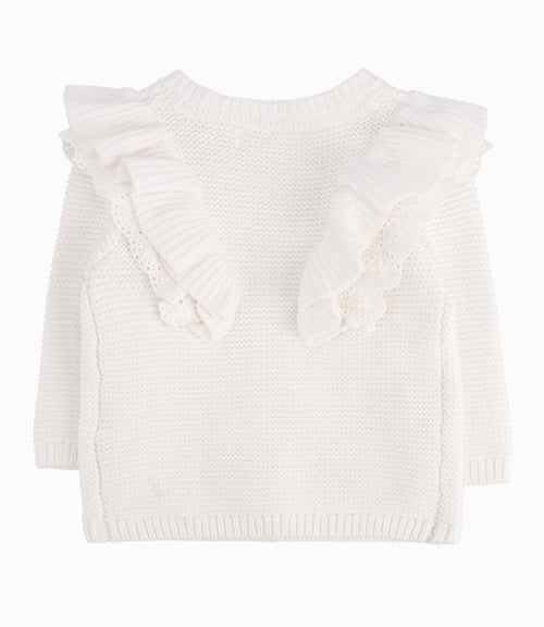 Chaleco Recién Nacida Con Flores Bordadas