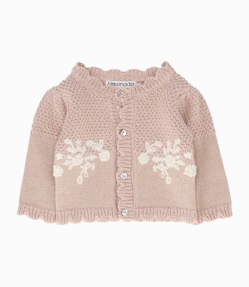 Chaleco recién nacida con flores 0 meses / Beige