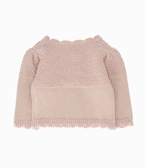 Chaleco recién nacida con flores 0 meses / Beige