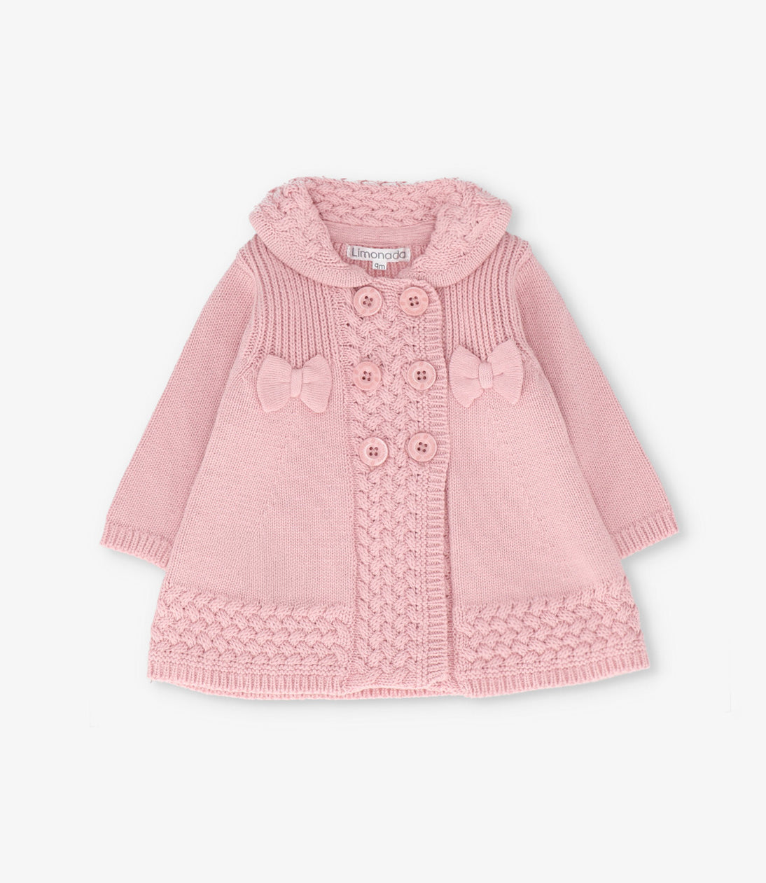 Chaleco recién nacida trenzado 0 meses / Rosado