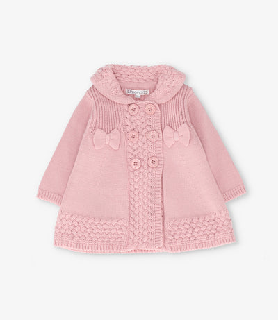 Chaleco recién nacida trenzado 0 meses / Rosado