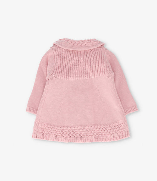 Chaleco recién nacida trenzado 0 meses / Rosado