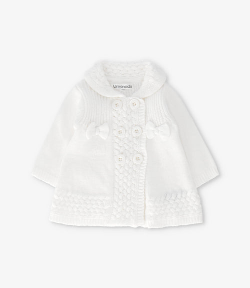 Chaleco recién nacida trenzado 0 meses / Crudo