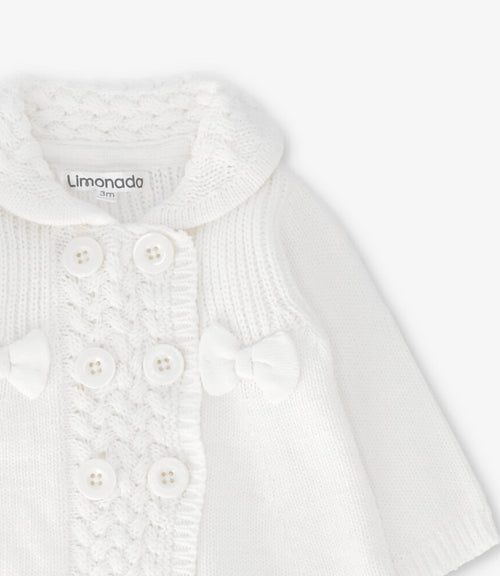 Chaleco recién nacida trenzado 0 meses / Crudo