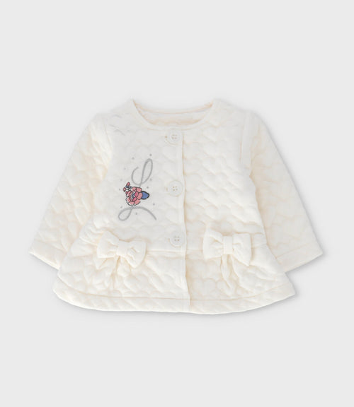 Chaqueta recién nacida acolchado de corazones 0 meses / Blanco