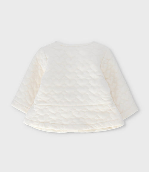 Chaqueta recién nacida acolchado de corazones 0 meses / Blanco