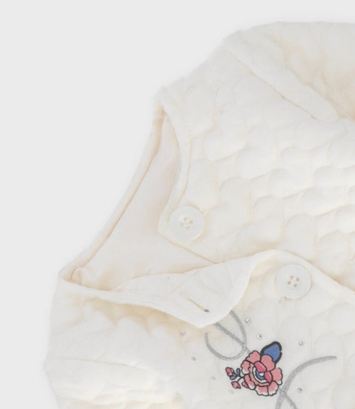 Chaqueta recién nacida acolchado de corazones 0 meses / Blanco