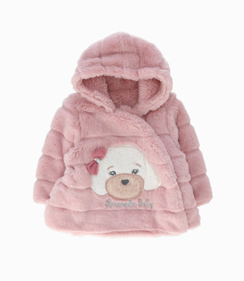 Chaqueta recién nacida con perrito 0 meses / Rosado