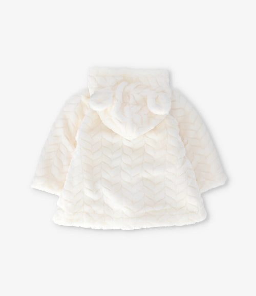 Chaqueta recién nacida trenzado con conejos 0 meses / Crudo