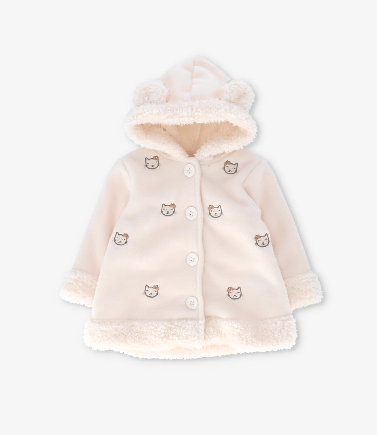 Chaqueta recien nacida con gatos 0 meses / Crudo