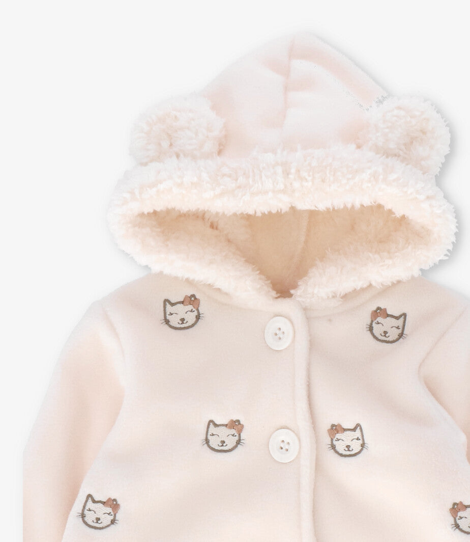 Chaqueta recien nacida con gatos 0 meses / Crudo