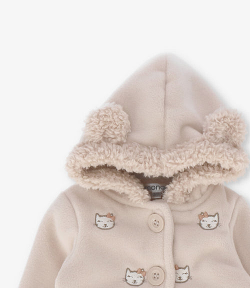 Chaqueta recien nacida con gatos 0 meses / Beige