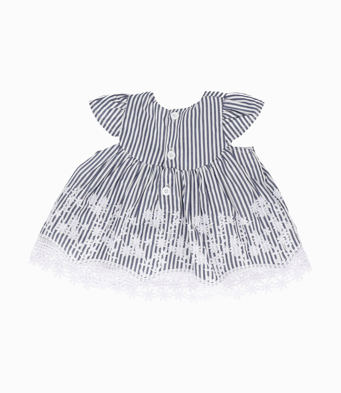 Vestido Recién Nacida Con Flores Bordadas 0 meses / Azul Marino