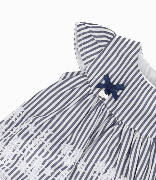 Vestido Recién Nacida Con Flores Bordadas 0 meses / Azul Marino