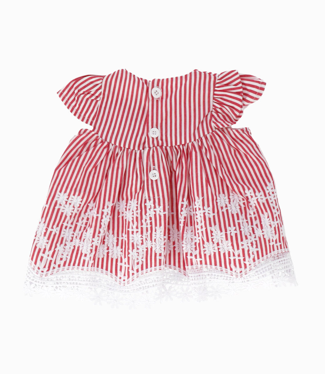 Vestido Recién Nacida Con Flores Bordadas 0 meses / Rojo