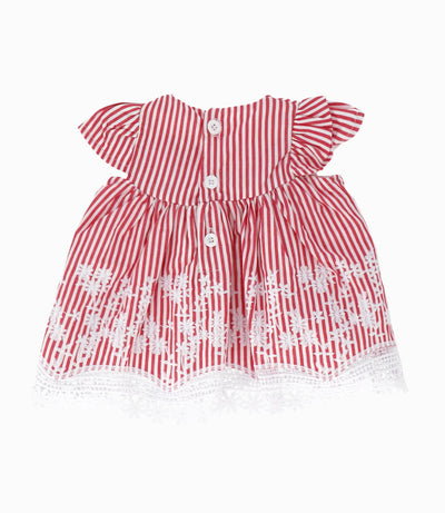 Vestido Recién Nacida Con Flores Bordadas 0 meses / Rojo