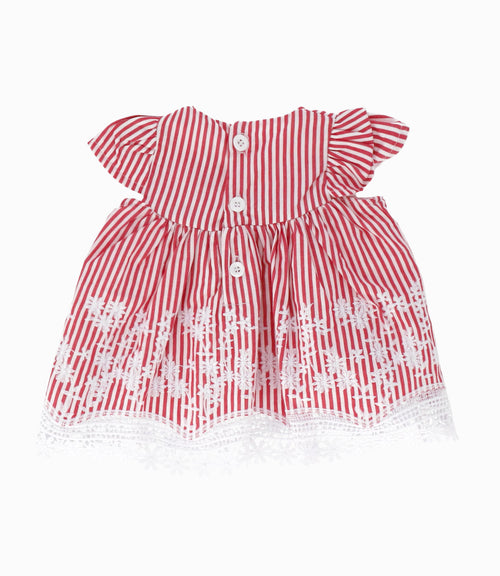 Vestido Recién Nacida Con Flores Bordadas 0 meses / Rojo