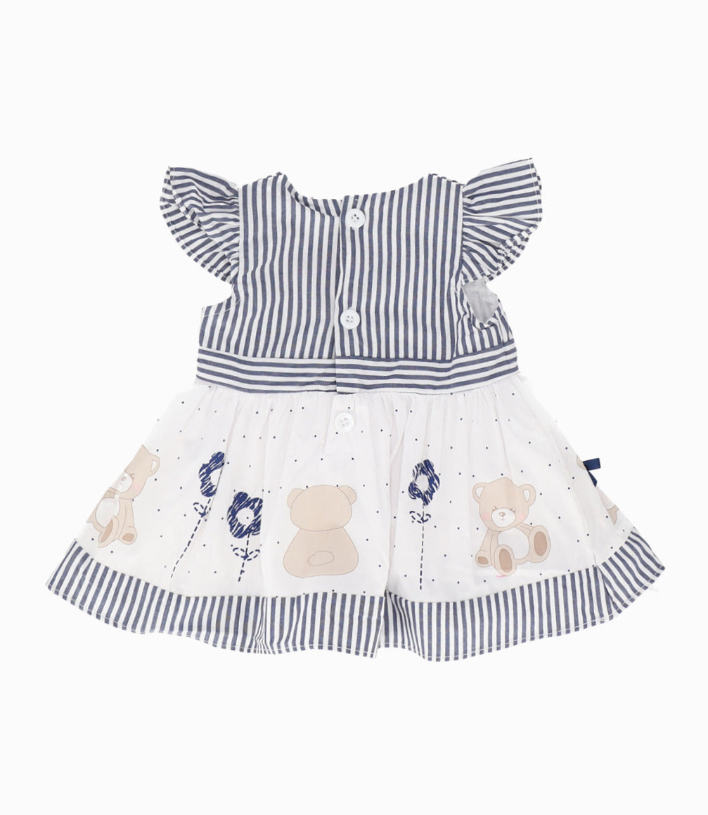 Vestido Recién Nacida Con Flores Y Osos 0 meses / Azul Marino