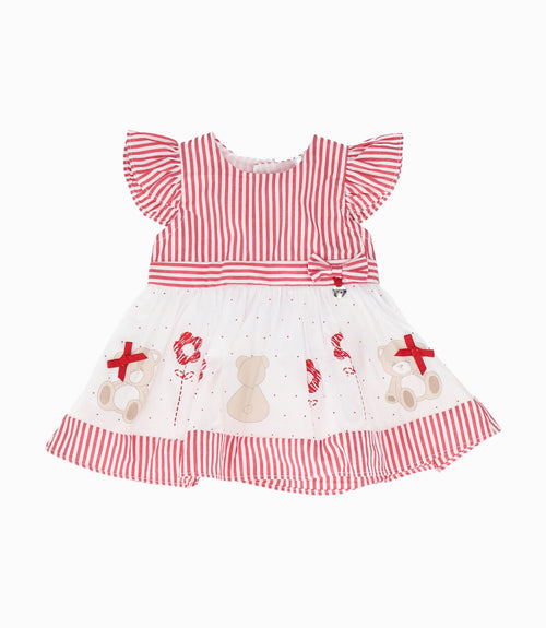 Vestido Recién Nacida Con Flores Y Osos 0 meses / Rojo