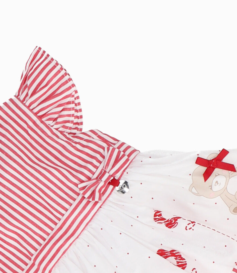 Vestido Recién Nacida Con Flores Y Osos 0 meses / Rojo