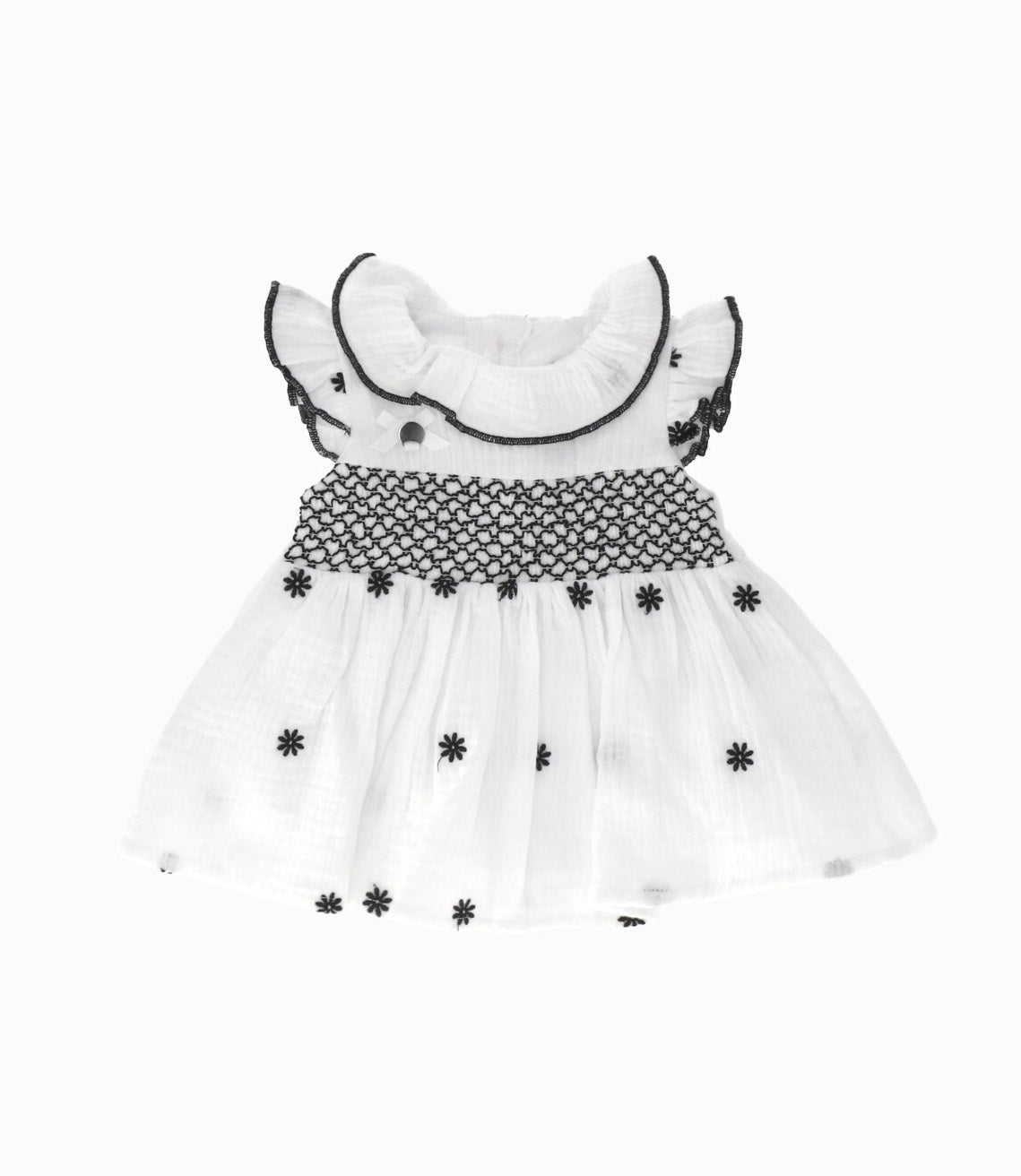 Vestido Recién Nacida Con Flores 0 meses / Negro