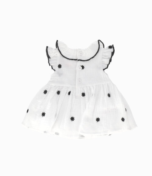 Vestido Recién Nacida Con Flores 0 meses / Negro