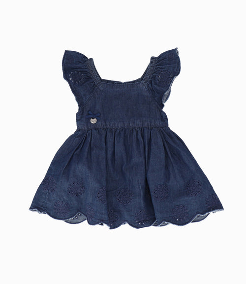 Vestido Recién Nacida Con Flores 0 meses / Azul Marino