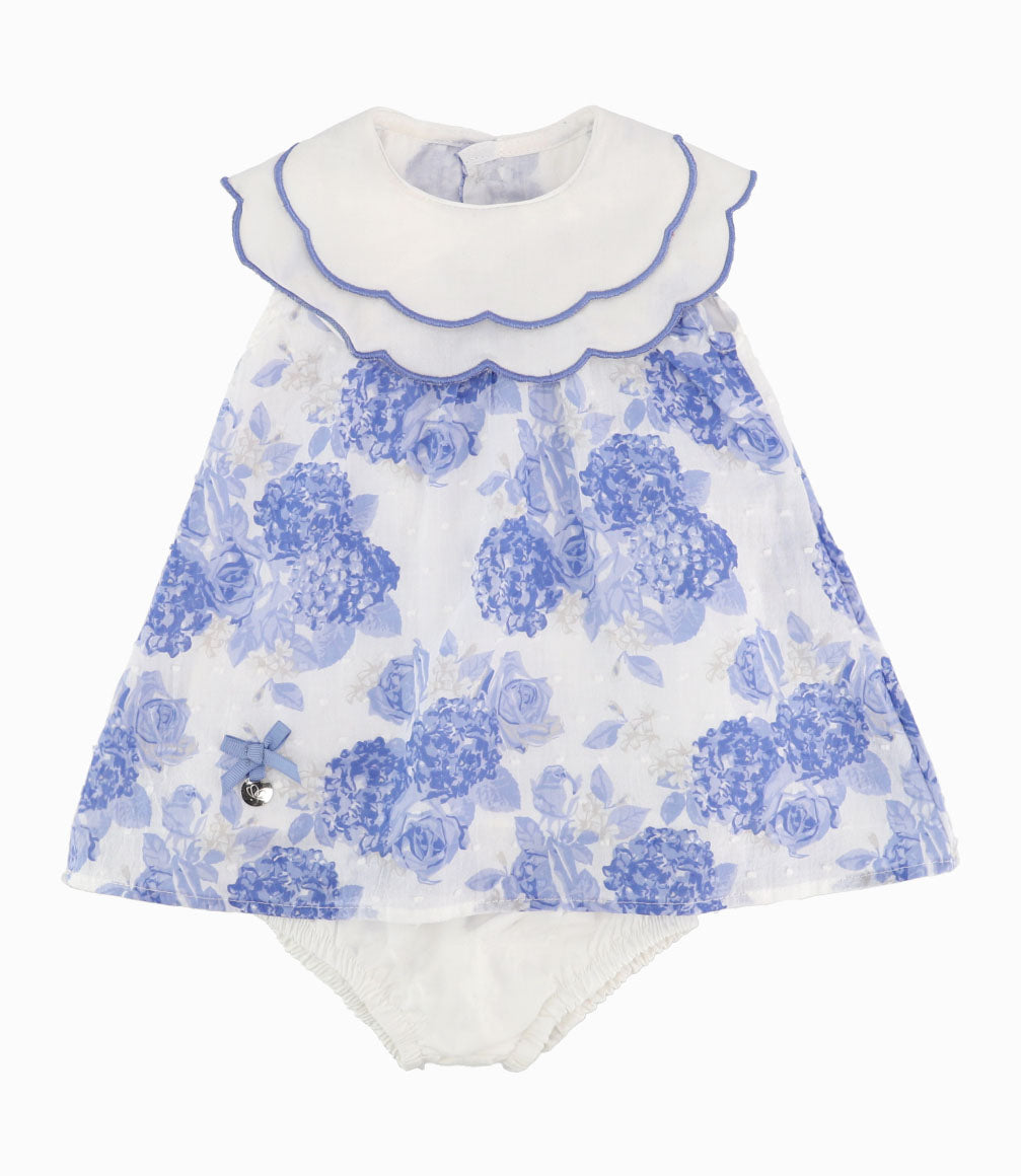 Vestido Recién Nacida Floreado 0 meses / Celeste
