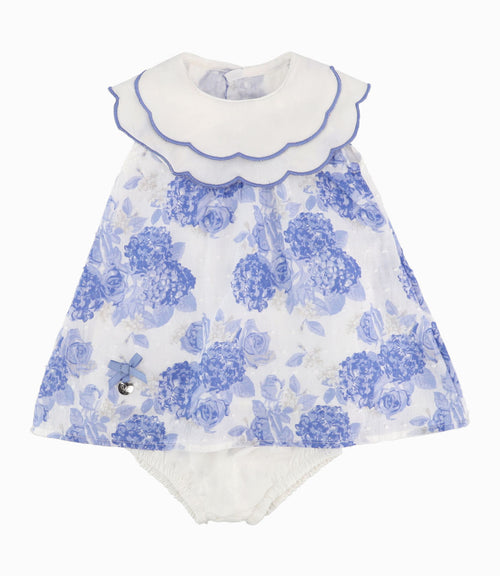 Vestido Recién Nacida Floreado 0 meses / Celeste