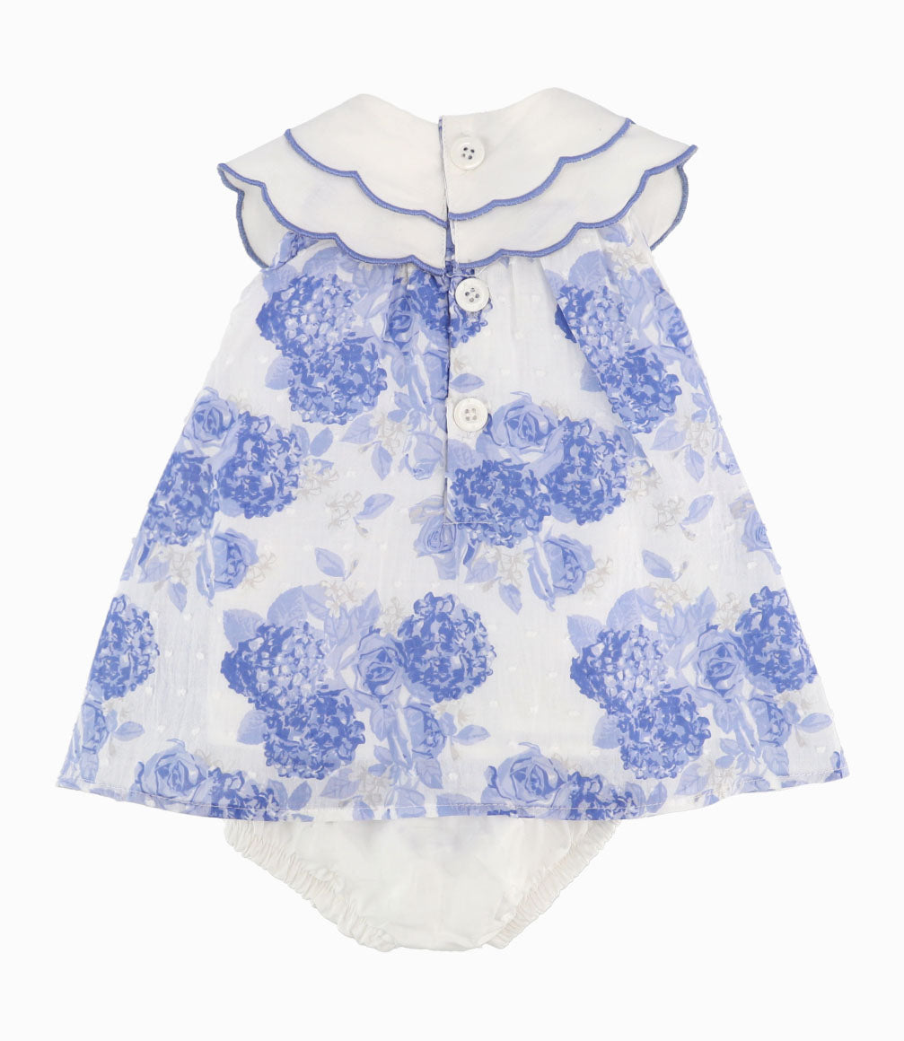 Vestido Recién Nacida Floreado 0 meses / Celeste