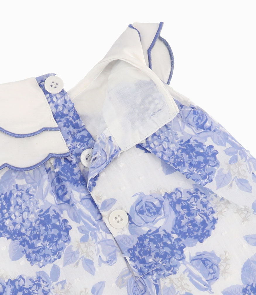 Vestido Recién Nacida Floreado 0 meses / Celeste