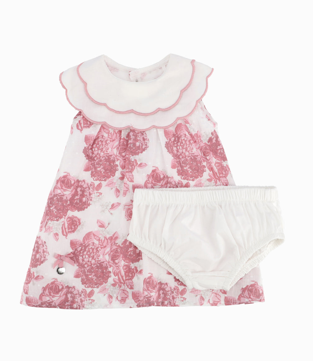 Vestido Recién Nacida Floreado 0 meses / Palo Rosa