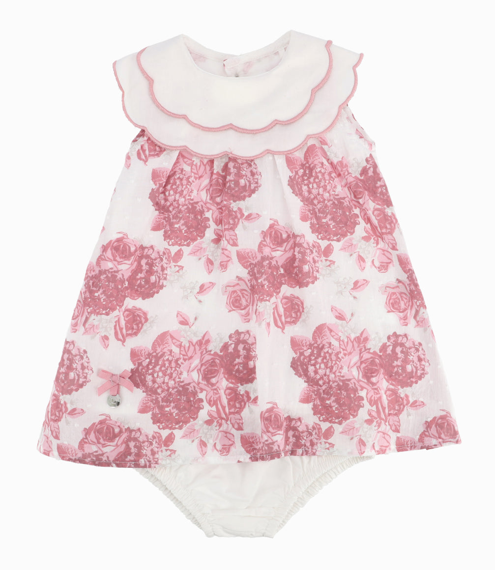 Vestido Recién Nacida Floreado 0 meses / Palo Rosa