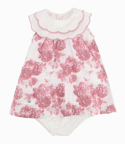 Vestido Recién Nacida Floreado 0 meses / Palo Rosa