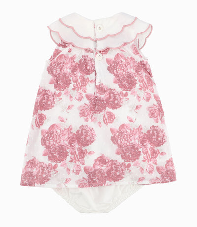 Vestido Recién Nacida Floreado 0 meses / Palo Rosa
