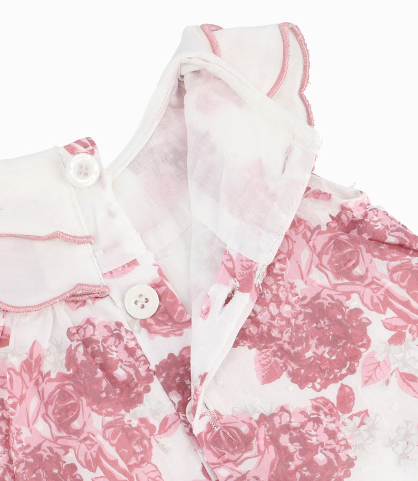 Vestido Recién Nacida Floreado 0 meses / Palo Rosa