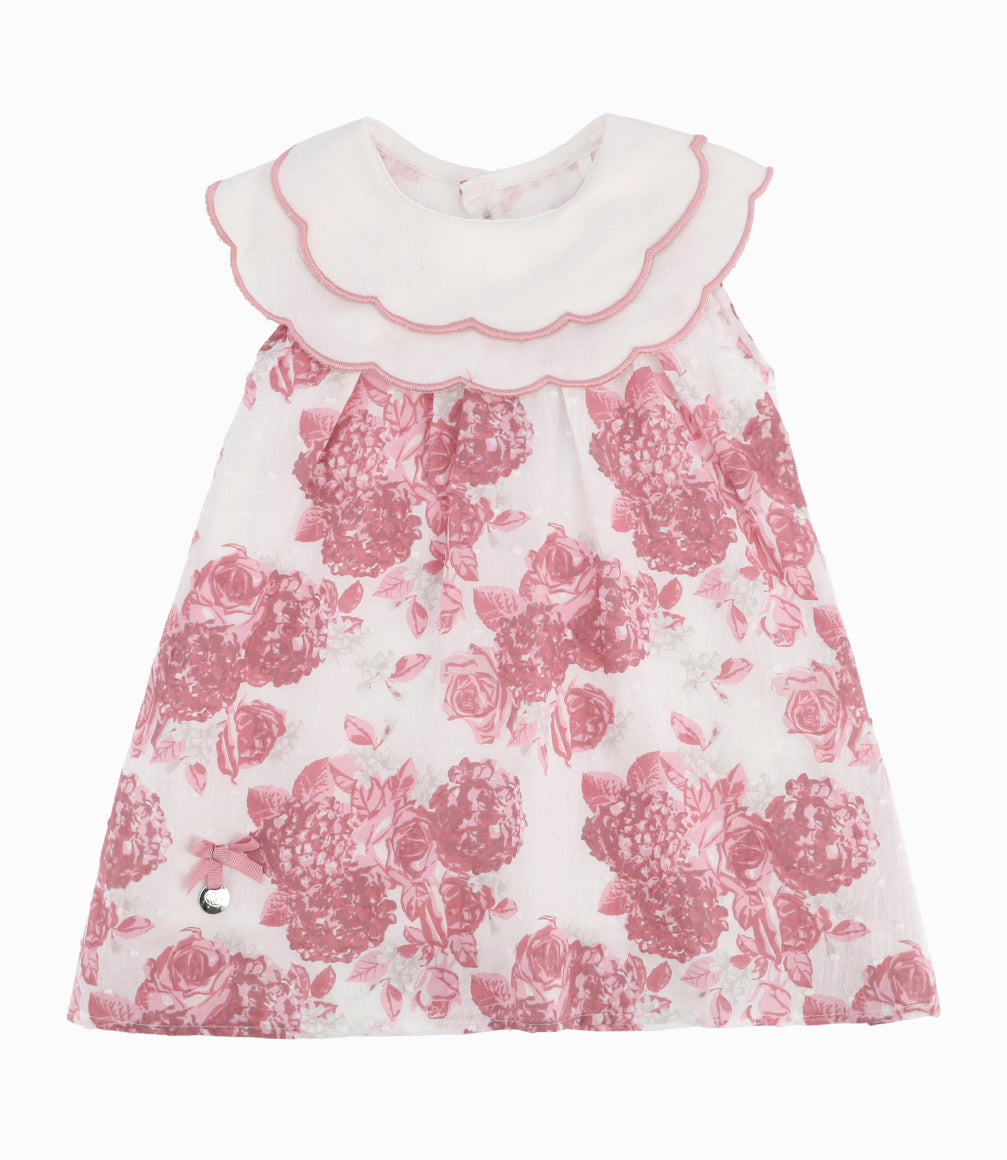 Vestido Recién Nacida Floreado 0 meses / Palo Rosa